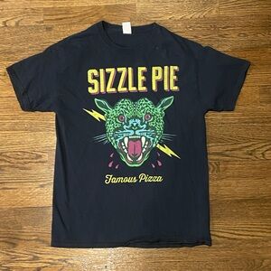 Vintage Sizzle Pie "Electric Leopard" T-Shirt Shirt Size Medium Pizza